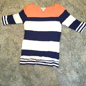 Old Navy XS black and white striped shirt.